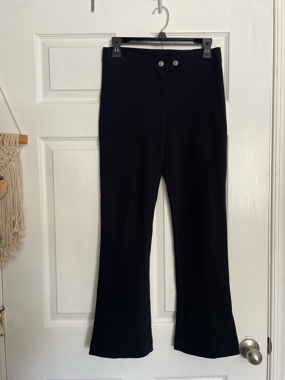 Vintage Luly K NYC Classic Ribbed Black Flare Pants size Medium Y2K